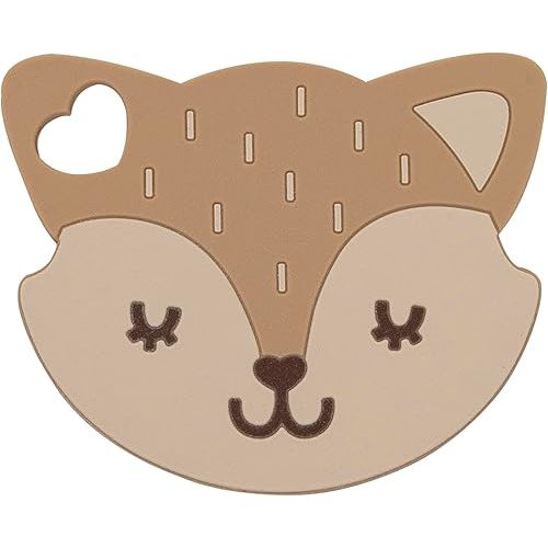 Pearhead Fox Silicone Baby Teether, Teething Toy for Babies 0+ Months, BPA Free Teether, Safe and Gentle Teething Relief
