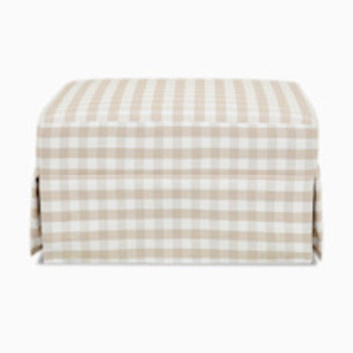 Namesake Crawford Gliding Ottoman - Tan Gingham