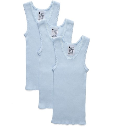 Dymples Baby Singlets 3 Pack - Blue - Size 000