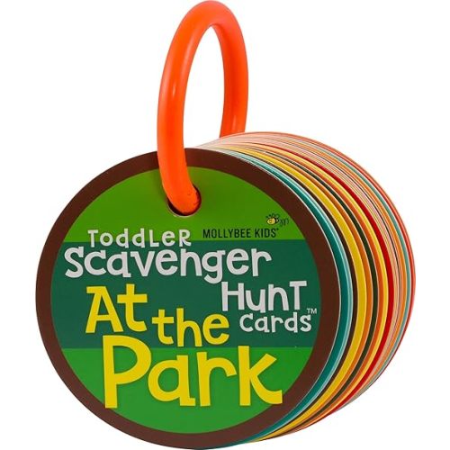 MOLLYBEE KIDS Toddler Outdoor Scavenger Hunt Cards at The Park, Toddler Games, Gifts for Ages 2, 3