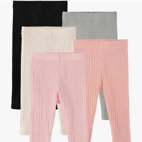 5 Pack Baby Girl Pants Infant Toddler Girl Leggings Ribbed Cotton Pants