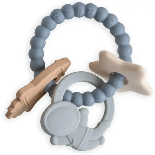 mushie Silicone Space Teething Ring Toy