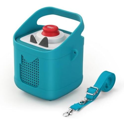 Shockproof Silicone Case for Toniebox 2 & 1 Audio Player, Scratch-Resistant Protective Cover | Includes Handle & Adjustable Shoulder Strap (Tropical Teal)