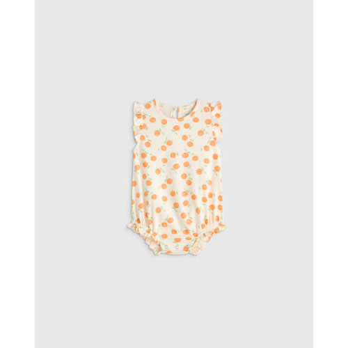 100% Organic Cotton Bubble Romper - Baby in Tiny Tangerine