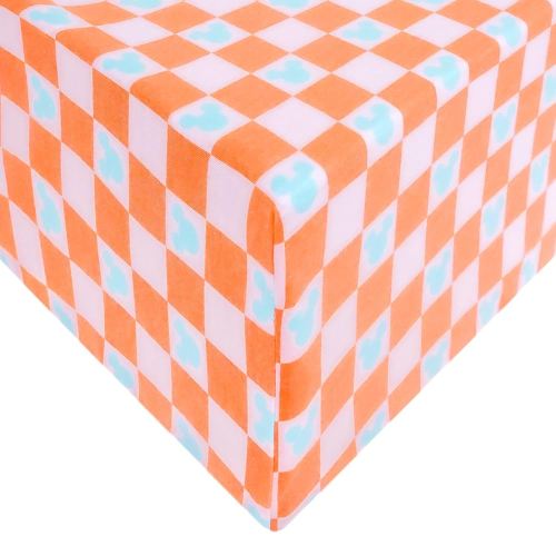 Copper Pearl Premium Fitted Knit Crib Sheet/Toddler Sheet 'Mickey Mouse Check'