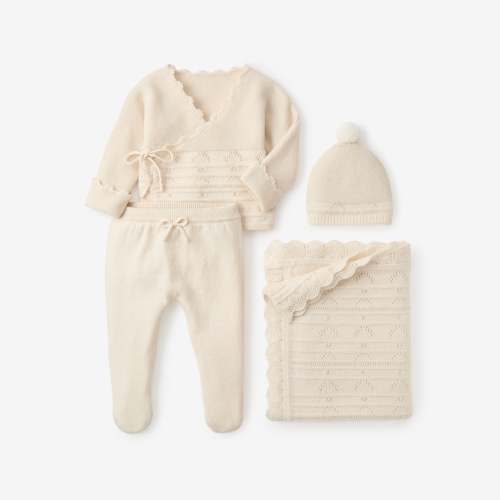 Cream Cashmere Cotton Take Me Home Set – Elegant Baby