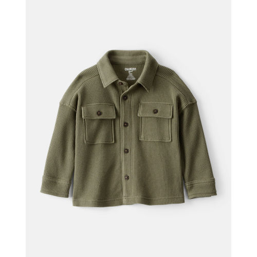 Baby Boy Long-Sleeve Waffle Knit Utility Shirt - Green - OshKosh | Carter's