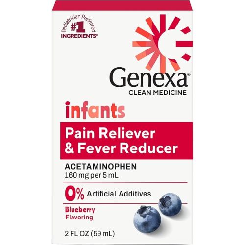 Genexa Infants Acetaminophen Made Clean, Baby Pain & Fever Reducer, 2 fl oz
