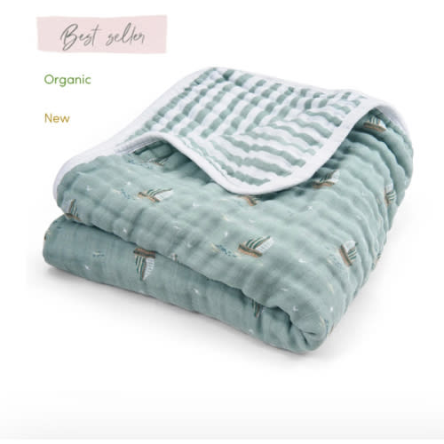 aden + anais Organic Cotton Muslin Blanket in Sailing Seas
