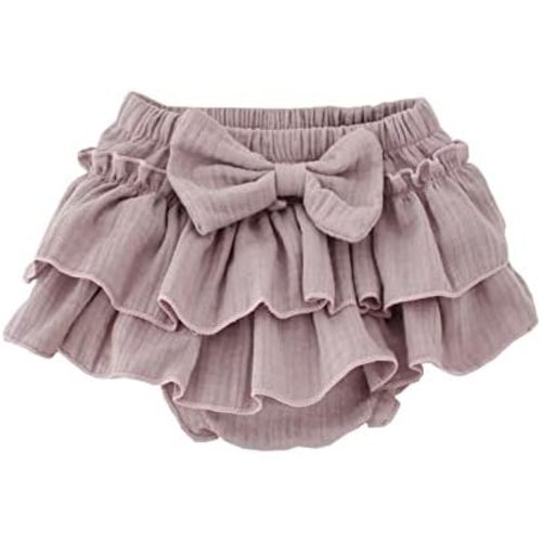 Baby Girls Bloomer Skirt Shorts Bowknot Cotton Gauze Ruffle Diaper Cover Shorts Briefs Cute Bloomers Underpants