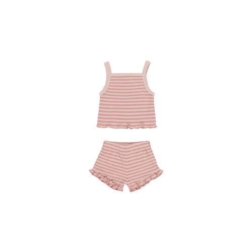 EVIE TANK + SHORTIE SET | PINK STRIPE