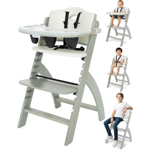 Abiie Beyond Junior Convertible Wooden High Chair with Removable Tray