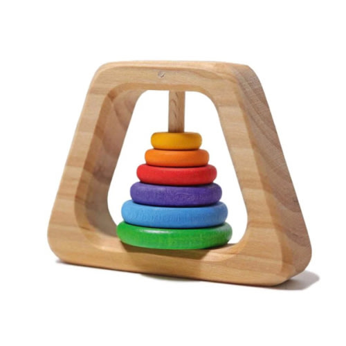 Grimm’s Wooden Rainbow Pyramid Rattle