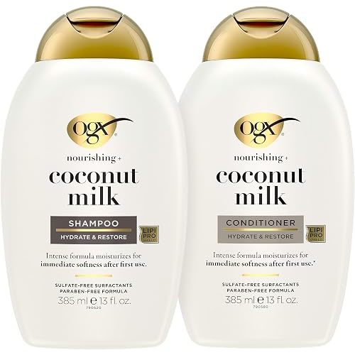 OGX Nourishing + Coconut Milk Shampoo & Conditioner Set, 2 x 13 fl. oz