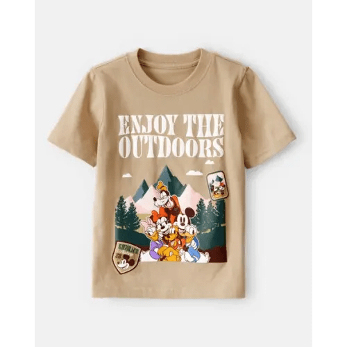 Toddler Boy "Enjoy The Outdoors" Mickey & Friends Short-Sleeve Graphic Tee - Brown | Carter's
