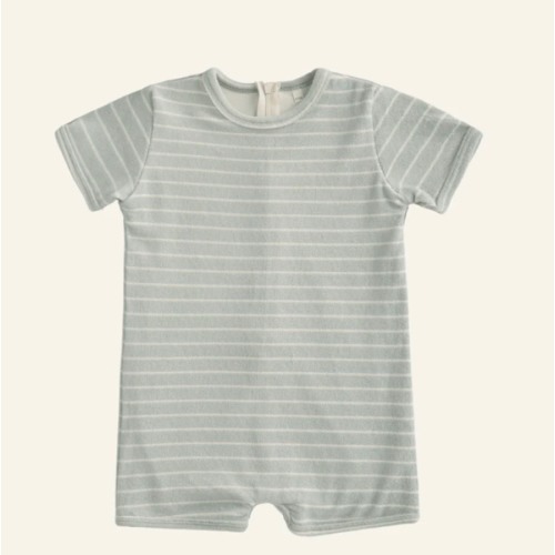 SHORTY ONE-PIECE - 6-12m / seafoam stripe