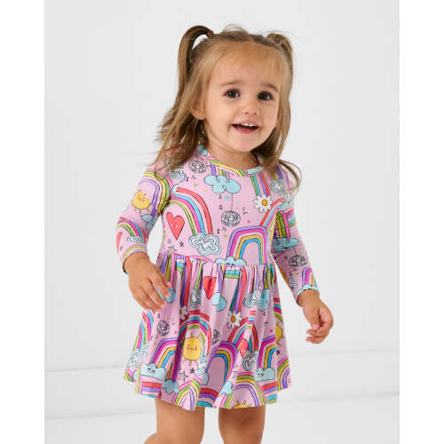 Disco Rainbows Skater Dress with Bodysuit | Little Sleepies