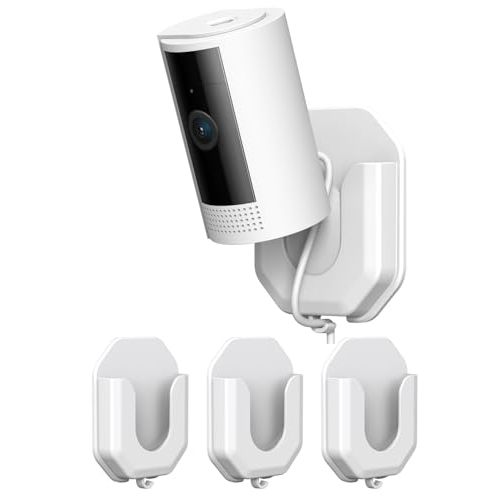 3 Pack Ring Indoor Camera No Drill No Screws Wall Mount Bracket Compatible with Ring Indoor Cam Plus/Blink Mini2K+/Mini 2/Blink Outdoor 4 Camera Adhesive Wall Mount