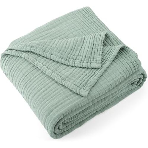 Carriediosa 100% Cotton Muslin Throw Blanket 66 x 90 Summer Gauze for Adult