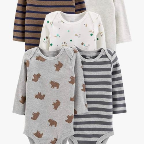 Simple Joys by Carter's Baby Boys Long-Sleeve Bodysuit Pack of 5Bodysuit