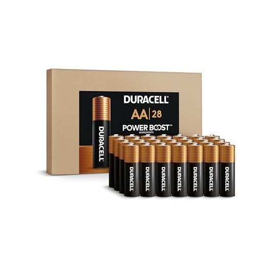 Duracell Coppertop AA Batteries with Power Boost Ingredients, 28 Count (Pack of 1) Long-lasting Alkaline Double AA Battery in Re-closable Pack for Quick Access and Organized Storage