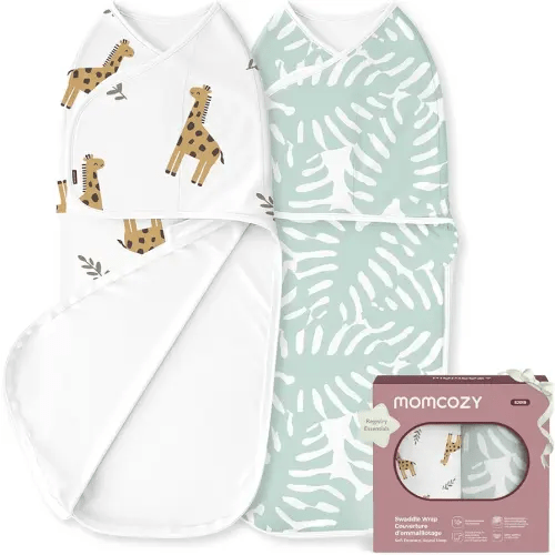 Momcozy Swaddles for Newborns, Quiet Fastener Suitable for Infant 0-3 Months, New-Parent-Friendly Swaddle Sack, Reduce Startle Reflex, Newborn Boys Girls Registry Essentials, 2-Pack, Bravery