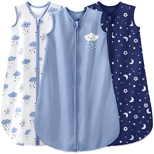 Yoofoss Baby Sleep Sack 0-6 Months Baby Wearable Blanket 100% Organic Cotton 2-Way Zipper TOG 0.5 Toddler Sleeping Sack 3, Lightweight Sleep Sacks for Babies