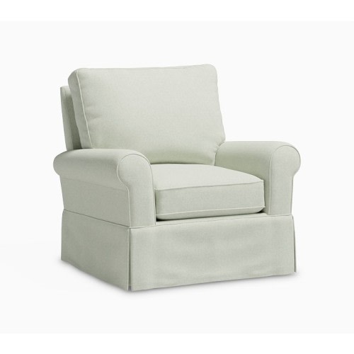Comfort Upholstered Stationary Glider Eco Performance Weave Sage