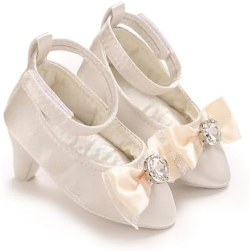 Infant Baby Girls Princess High Heels Cute Fashion Bow Decor Dress Shoes Party Photography Props
