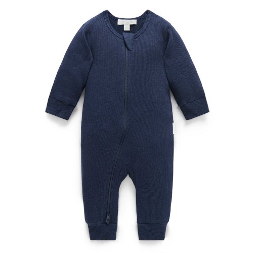 Ribbed Zip Growsuit