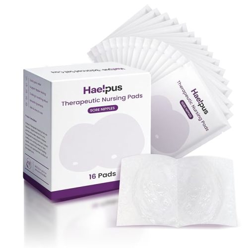 Hydrogel Nipple Pads for Sore Nipples, Rapid Pain Relief, 16 Count