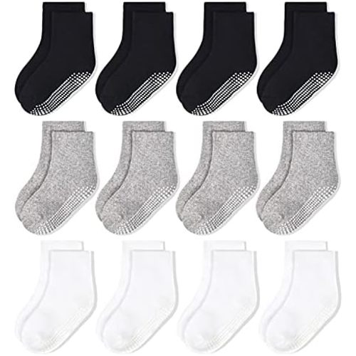 HYCLES Non-Slip Toddler Socks, Girl Grip Socks for 1-10 Years Kids Girls Boys Toddler Sock with Grippers