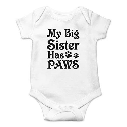 AW Fashions My Big Sister Has Paws Baby Bodysuit Cute Newborn Girl Outfits Funny Romper Baby Boy Clothes