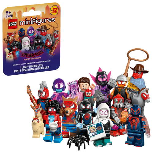 LEGO Minifigures Spider-Man: Across the Spider-Verse - Mystery Box with 1 of 12 Kids Toys for Pretend Play - Super Hero Action Figures for Boys & Girls, Ages 5+ - GIft Idea for Birthdays - 71050