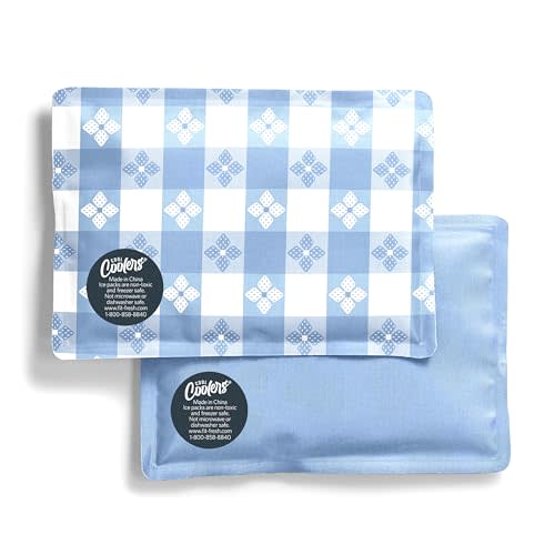 Fit & Fresh Cool Coolers Soft Ice Packs for Lunch Bags & Coolers, 2pk | Long-Lasting, Reusable Ice Packs, Flexible, BPA-Free, Freezer Packs for Lunch Boxes, Work, School, Breastmilk & Travel