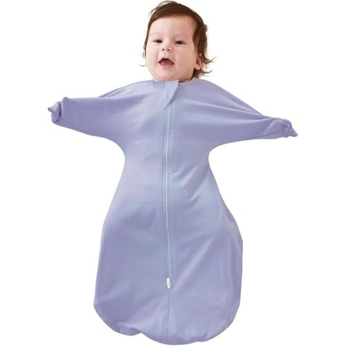 ZIGJOY Swaddle Sleep Sack 6-12 Months, 1.0 Tog Cotton Baby Swaddle Blanket