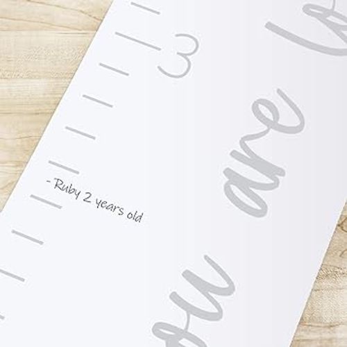 Morxy Canvas Growth Chart for Kids - Unisex Kids Room Wall Decor - Measuring Height Chart- Wall Tape with Height Chart for Kids (Canvas, Loved Beyond Measure- White)