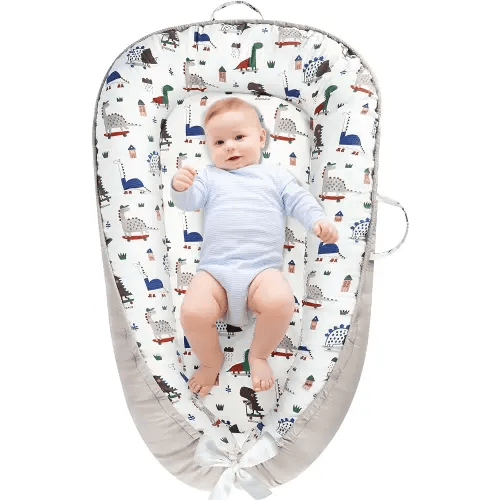 URMYWO Baby Lounger - Baby Lounger for Newborn 0-24 Months, Breathable & Soft Cotton Baby Nest Cover Infant Lounger, Babies Newborn Essentials Gifts, Portable Baby Floor Seat for Home and Travel