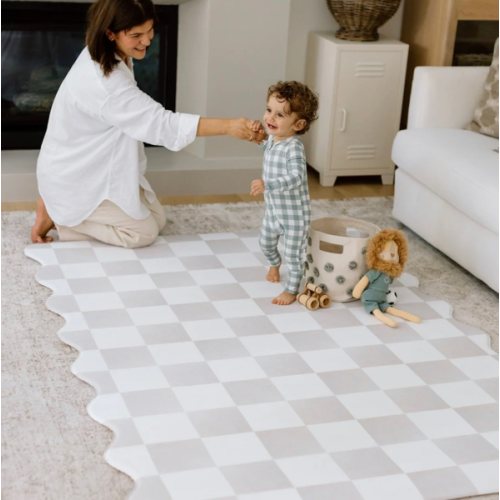 Padded Play Mat - Checkers & Herringbone