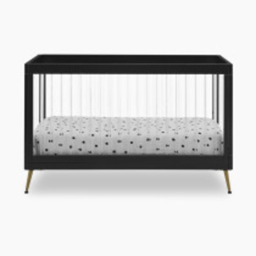 Delta Children Sloane 4-in-1 Acrylic Convertible Crib - Black Ebony/Bronze
