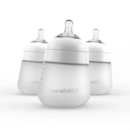 Nanobebe Flexy Silicone Bottle 3Pk White | Baby Bunting AU