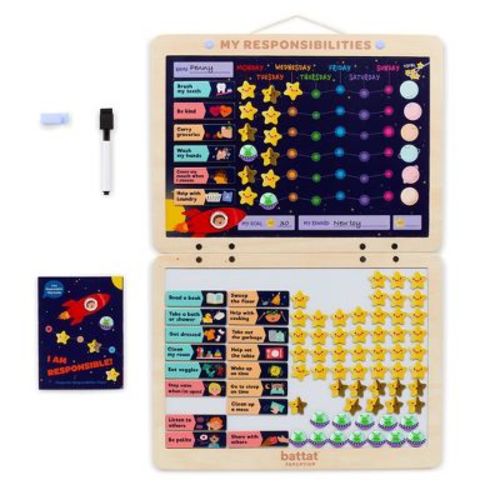 Battat Education I Am Responsible! Magnetic Responsibility Chart: Social Skills Teaching Tool for Preschool & Kindergarten