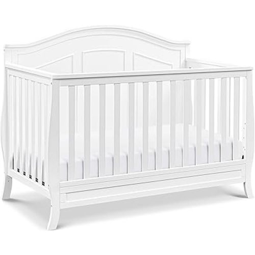 Davinci Emmett 4-in-1 Convertible Crib - GREENGUARD Gold Certified - Converts from Baby Crib to Toddler Bed, Daybed, and Full-Size Bed Effortlessly - 4 Adjustable Heights - Wooden White Crib