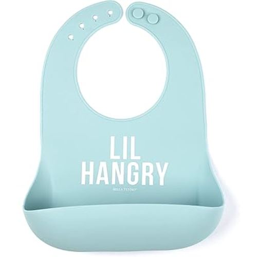 Bella Tunno Wonder Bib – Waterproof Silicone Bibs for Boys & Girls, Non-toxic & BPA Free Silicone Baby Bibs & Toddler Bibs with Adjustable Neck, Easy to Clean (Lil Hangry)