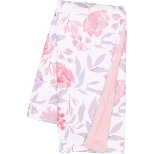 Bedtime Originals Lavender Floral Pink/Purple Soft Fleece Baby Blanket