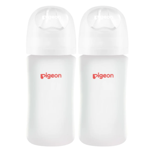 8oz-Silicone Coated Glass-Baby Bottle-Wide Neck-Pack of 2
