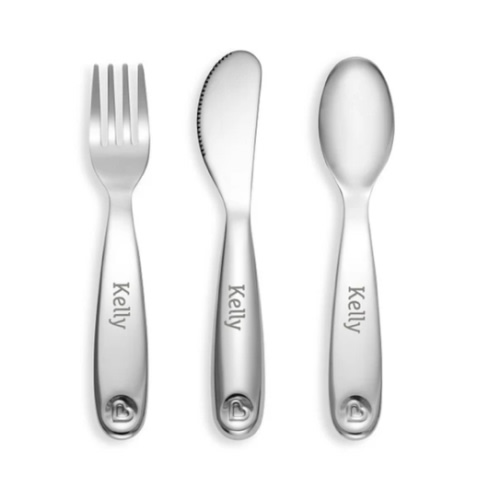 Polish™ Personalized Stainless Steal Kids Utensils | Munchkin