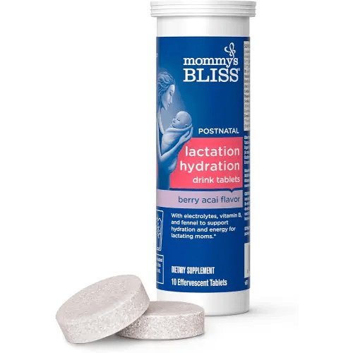 Mommy's Bliss Lactation Hydration Drink Tablets, Berry Acai Flavor, Electrolyes + B Vitamins, 1 Pack (10 Tablets)