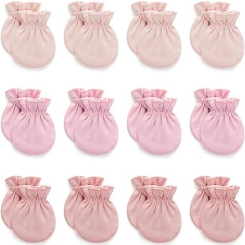 Pro Goleem Newborn Baby Mittens 100% Cotton No Scratch Soft Breathable Gloves for Boys&Girls 0-6 Months Baby Essentials