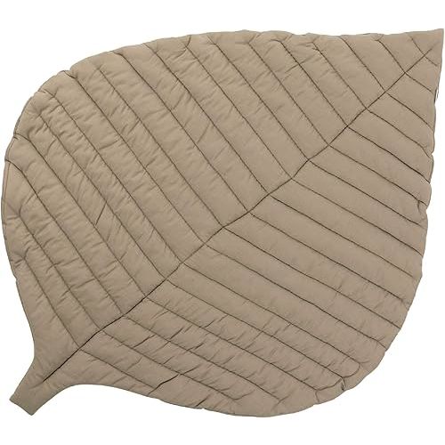 Toddlekind 100% Organic Cotton 45.7" x 34.3" Multifunctional Leaf Mat, Décor, Office, Bedroom, Non-Toxic, Odorless Baby/Toddlers, for All Ages, Tan (Taupe)